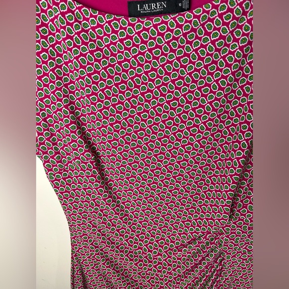 Lauren Ralph Lauren Sheath Jersey Dress Women’s 10 Pink Stretch Floral Career - Picture 3 of 12